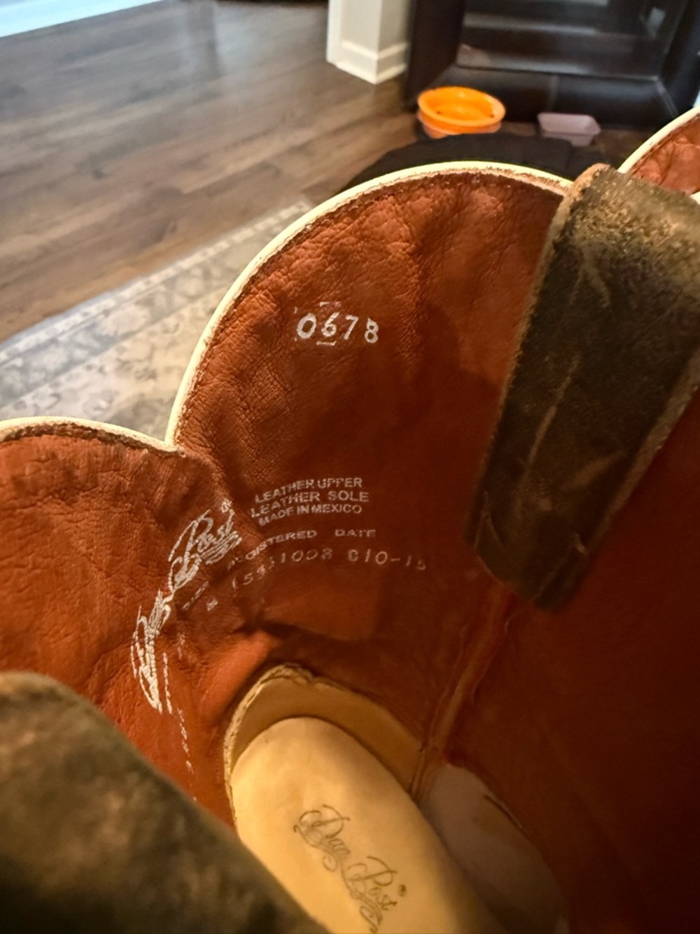 Dan Post Brown Leather Cowboy Boots - Tan Interior - Picture 3 of 4